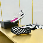 CHANEL CLASSIC TRAINER IN GREY MIX BRIGHT PINK MERCERIZED VELVET