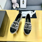 CHANEL ESPADRILLES PLATFORM 25S IN SKY BLACK AND WHITE TWEED MIX CALFSKIN