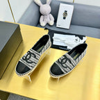 CHANEL ESPADRILLES PLATFORM 25S IN SKY BLACK AND WHITE TWEED MIX CALFSKIN