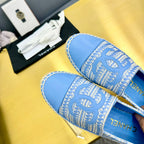 CHANEL ESPADRILLES PLATFORM 25S IN SKY BLUE TWEED MIX CALFSKIN
