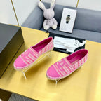 CHANEL ESPADRILLES PLATFORM 25S IN PINK TWEED MIX CALFSKIN