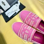 CHANEL ESPADRILLES PLATFORM 25S IN PINK TWEED MIX CALFSKIN