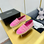 CHANEL ESPADRILLES PLATFORM 25S IN PINK TWEED MIX CALFSKIN