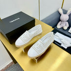 CHANEL ESPADRILLES PLATFORM 25S IN WHITE TWEED MIX CALFSKIN