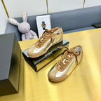 CHANEL SNEAKER IN GOLD CALFSKIN AND SUEDE