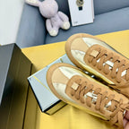 CHANEL SNEAKER IN GOLD CALFSKIN AND SUEDE