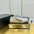 CHANEL SNEAKER IN SILVER GRAY CALFSKIN AND SUEDE