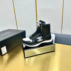 CHANEL ATHLETIC SHOES IN BLACK CALFSKIN