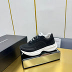 CHANEL DAD SNEAKER IN BLACK SUEDE AND BREATHABLE MESH