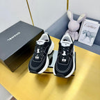 CHANEL SNEAKER IN BLACK MIX WHITE BREATHABLE FABRIC