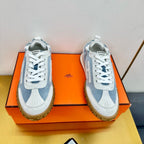 HERMES JET SNEAKER IN PALE GRAY MIX SAPPHIRE BLUE SUEDE