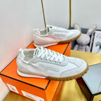 HERMES JET SNEAKER IN PALE GRAY SUEDE MIX WHITE CALFSKIN