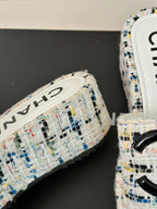 CHANEL CLASSIC SLIPPERS THICK SOLE IN MULTICOLOR TWEED