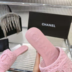 CHANEL SLIPPERS LIGHT PINK SHEEPSKIN