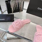 CHANEL SLIPPERS LIGHT PINK SHEEPSKIN