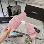 CHANEL SLIPPERS LIGHT PINK SHEEPSKIN