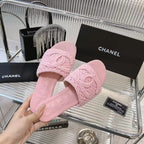 CHANEL SLIPPERS LIGHT PINK SHEEPSKIN