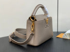 LOUIS VUITTON CAPUCINES MINI 21 IN KHAKI BROWN TAURILLON