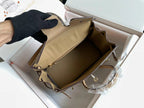 HERMES BIRKIN 25 BAG IN PEANUT BROWN CALFSKIN WITH COLORFUL STICKER