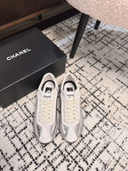 CHANEL CLASSIC SNEAKERS IN SILVER SHEEPSKIN