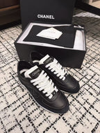 CHANEL TRAINERS SNEAKER IN BLACK CALFSKIN AND SUEDE
