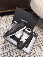 CHANEL TRAINERS SNEAKER IN BLACK CALFSKIN AND SUEDE