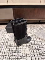 CHANEL BOOTS IN BLACK SUEDE AND CALFSKIN 393518