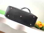 CHANEL CAMBON LARGE FLAP 25S 33 CM IN BLACK CALFSKIN WITH WHITE LOGO
