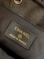 CHANEL 25S MINI BUCKET BAG 12 IN BLACK CALFSKIN GOLD HARDWARE