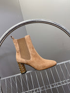 DIOR ICON HEELED ANKLE BOOT CIDER BROWN SUEDE 8 CM