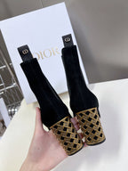 DIOR ICON HEELED ANKLE BOOT BLACK SUEDE 8 CM