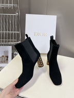 DIOR ICON HEELED ANKLE BOOT BLACK SUEDE 8 CM