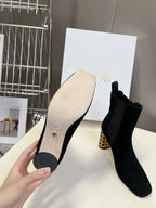 DIOR ICON HEELED ANKLE BOOT BLACK SUEDE 8 CM