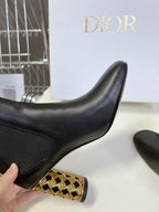 DIOR ICON HEELED ANKLE BOOT BLACK CALFSKIN 8 CM