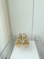 CHANEL FLAT SANDALS 1 CM IN FLAX YELLOW LAMBSKIN