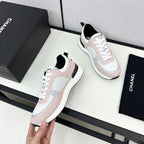 CHANEL SNEAKER IN LIGHT PINK SUEDE AND WHITE BREATHABLE MESH