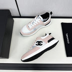 CHANEL SNEAKER IN LIGHT PINK SUEDE AND WHITE BREATHABLE MESH