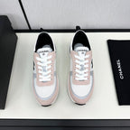CHANEL SNEAKER IN LIGHT PINK SUEDE AND WHITE BREATHABLE MESH