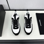 CHANEL SNEAKER IN BLACK SUEDE AND WHITE CALFSKIN