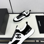 CHANEL SNEAKER IN BLACK SUEDE AND WHITE CALFSKIN