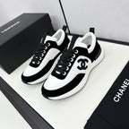 CHANEL SNEAKER IN BLACK SUEDE AND WHITE CALFSKIN