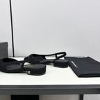 CHANEL SLINGBACK BLACK TWEED AND CALFSKIN