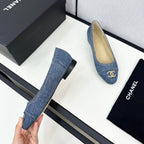 CHANEL ballet flat blue denim 166815