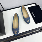 CHANEL ballet flat blue denim 166815