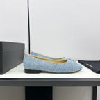 CHANEL ballet flat light blue denim 166814
