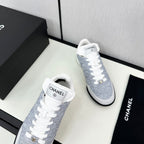 CHANEL SPORTS SHOES IN GREY FABRIC
