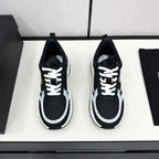 CHANEL SNEAKER IN BLACK MIX WHITE EMBROIDERED LAMBSKIN