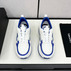 CHANEL SNEAKER IN WHITE MIX COBALT BLUE EMBROIDERED LAMBSKIN