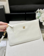CHANEL 19 HOBO BAG 43CM WHITE GOATSKIN GOLD HARDWARE