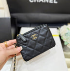 CHANEL MESH POUCH 22 IN BLACK EFFECT LAMBSKIN WITH GOLD METALLIC
